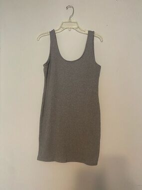 Forever 21 Ribbed Scoop Tank Mini Dress in Gray